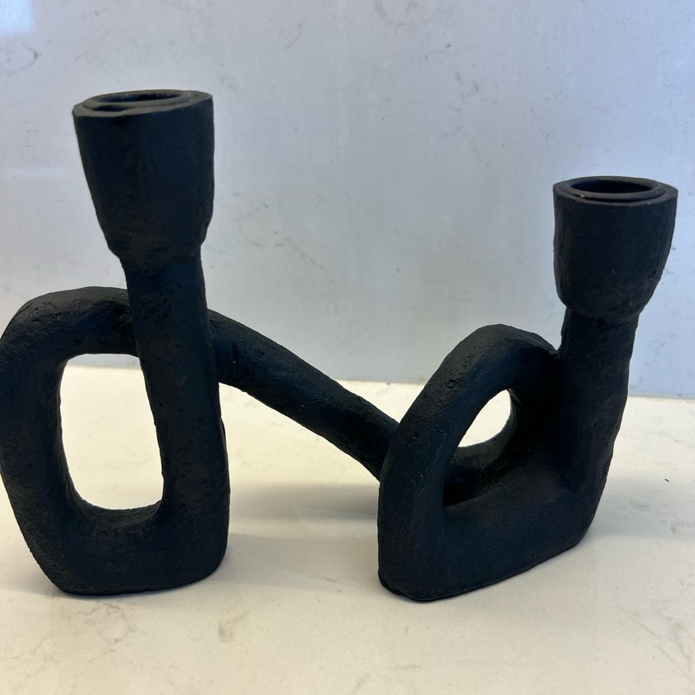 Modern Resin Candle Holder 6” in